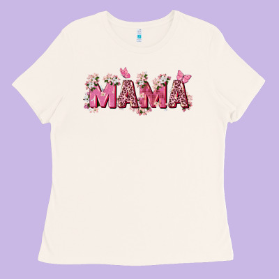 Pink Flowers Mama Ladies Tee Designed By Zillion Design Studio