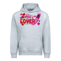 Heather Grey Hey lover flip phone Valentine's Day Urban Hoodie - FaDigitalArtStudio