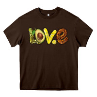 Chocolate Brown love avocado Heavy Core Tee - BarkalooDesign