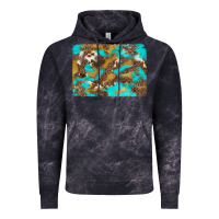 Cloud Black western turquoise leopard and cowhide background Vintage Hoodie - Artiststas