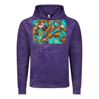 Cloud Purple western turquoise leopard and cowhide background Vintage Hoodie - Artiststas