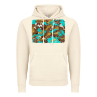 Vintage Artic western turquoise leopard and cowhide background Vintage Hoodie - Artiststas