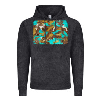 Vintage Black western turquoise leopard and cowhide background Vintage Hoodie - Artiststas