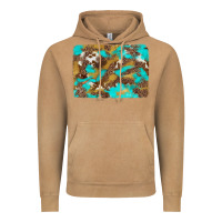 Vintage Camel western turquoise leopard and cowhide background Vintage Hoodie - Artiststas
