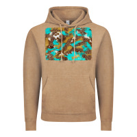 Vintage Coffee western turquoise leopard and cowhide background Vintage Hoodie - Artiststas