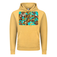 Vintage Mustard western turquoise leopard and cowhide background Vintage Hoodie - Artiststas