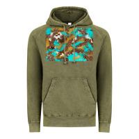 Vintage Olive western turquoise leopard and cowhide background Vintage Hoodie - Artiststas