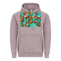 Vintage Zinc western turquoise leopard and cowhide background Vintage Hoodie - Artiststas