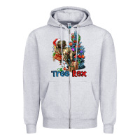 Heather Grey Tree Rex T-Rex Zipper Hoodie - LillyAllenDesigns