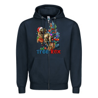 Navy Tree Rex T-Rex Zipper Hoodie - LillyAllenDesigns