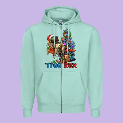 Tree Rex T-rex Zipper Hoodie Designed By Lillyallendesigns