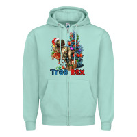 Seafoam Tree Rex T-Rex Zipper Hoodie - LillyAllenDesigns