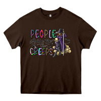 Chocolate Brown people give me the creeps Heavy Core Tee - CowhideDigitalArt