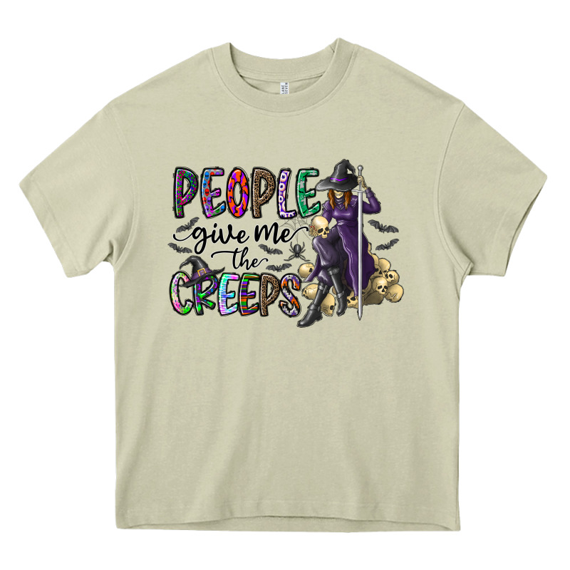 People Give Me The Creeps Heavy Core Tee by CowhideDigitalArt | Teevron