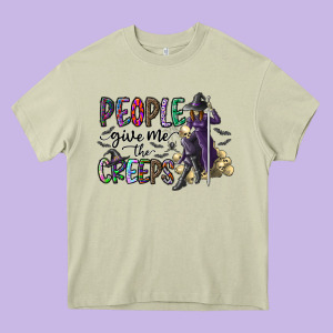 People Give Me The Creeps Heavy Core Tee Designed By Cowhidedigitalart