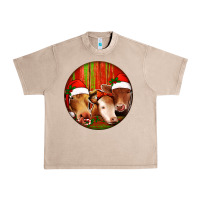French Oak Christmas Cow, Urban Heavy Tee - Jasminsmagicworld
