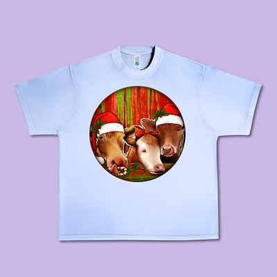 Christmas Cow, Urban Heavy Tee Designed By Jasminsmagicworld