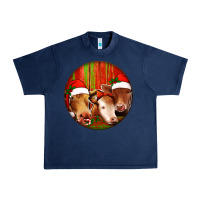 Navy Christmas Cow, Urban Heavy Tee - Jasminsmagicworld