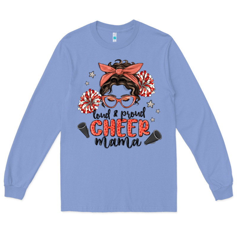 Loud&proud Mama Messy Bun Long Sleeve Tee by MaliasSmallBusiness | Teevron