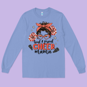 Loud&proud Mama Messy Bun Long Sleeve Tee Designed By Maliassmallbusiness