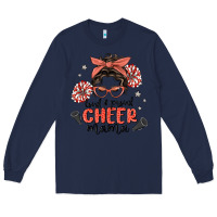 Navy loud&proud mama messy bun Long Sleeve Tee - MaliasSmallBusiness