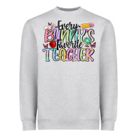 Heather Grey every bunnys favorite teacher Heavyweight Sweatshirt - MaliasSmallBusiness