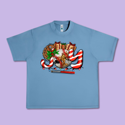 Joy With Baseball And Christmas Gift And Candies Urban Heavy Tee Designed By Adodesignshop