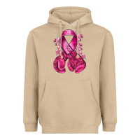 Mushroom breast cancer with boxing gloves Heavyweight Hoodie - NancyCooperArtShop