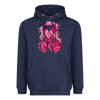 Navy breast cancer with boxing gloves Heavyweight Hoodie - NancyCooperArtShop