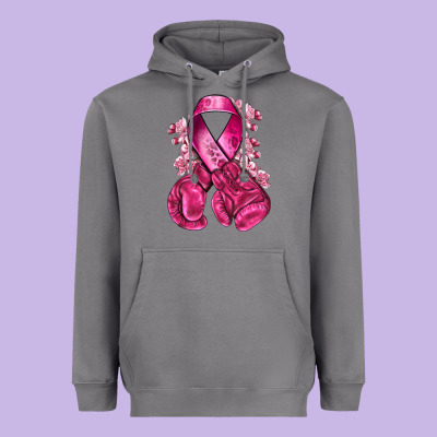Breast Cancer With Boxing Gloves Heavyweight Hoodie Designed By Nancycooperartshop