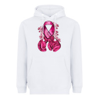 White breast cancer with boxing gloves Heavyweight Hoodie - NancyCooperArtShop