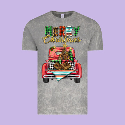 Merry Christmas Truck Vintage Tee Designed By Barkaloodesign
