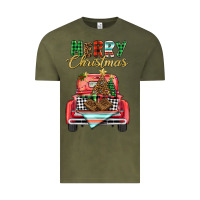 Vintage Olive merry christmas truck Vintage Tee - BarkalooDesign