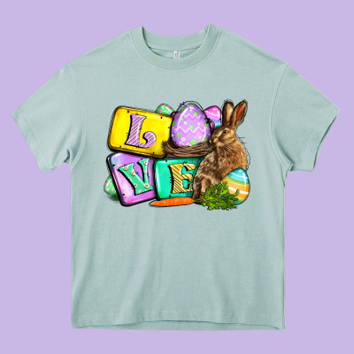 Love Easter Day Heavy Core Tee Designed By Cowgirlartshop