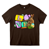 Chocolate Brown Love Easter Day Heavy Core Tee - CowGirlArtShop