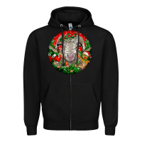 Black christmas rambouillet sheep Zipper Hoodie - LillyAllenDesigns