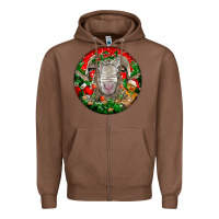 Chestnut christmas rambouillet sheep Zipper Hoodie - LillyAllenDesigns