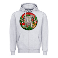 Heather Grey christmas rambouillet sheep Zipper Hoodie - LillyAllenDesigns