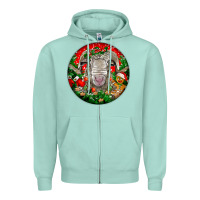 Seafoam christmas rambouillet sheep Zipper Hoodie - LillyAllenDesigns