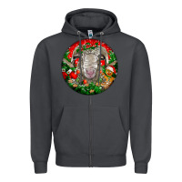 Smoke christmas rambouillet sheep Zipper Hoodie - LillyAllenDesigns