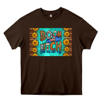 Chocolate Brown boom bitch get out the way skinny metal can holder Heavy Core Tee - HRA Design Shop