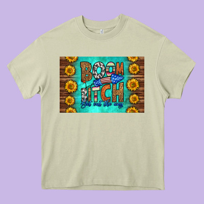 Boom Bitch Get Out The Way Skinny Metal Can Holder Heavy Core Tee Designed By Hra Design Shop