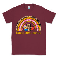 Burgundy back to school rainbow hello fourth grade Classic Tee - AdoDesignShop