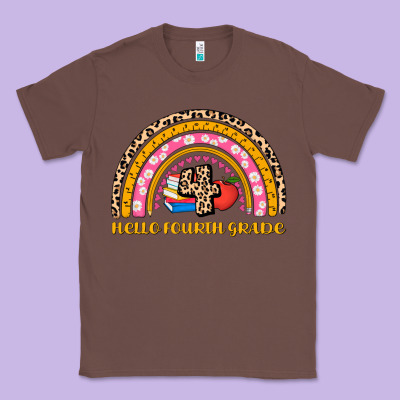 Back To School Rainbow Hello Fourth Grade Classic Tee Designed By Adodesignshop