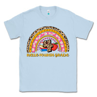 Dusty Blue back to school rainbow hello fourth grade Classic Tee - AdoDesignShop