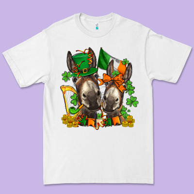 St Patricks Donkeys With  Shamrocks Premium Tee Designed By Adodesignshop