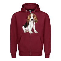 Burgundy beagle puppy Zipper Hoodie - LillyAllenDesigns