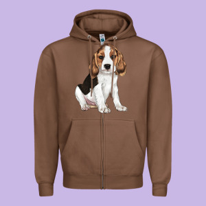 Beagle Puppy Zipper Hoodie Designed By Lillyallendesigns