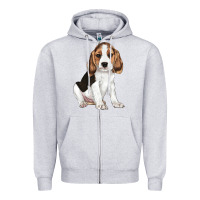 Heather Grey beagle puppy Zipper Hoodie - LillyAllenDesigns