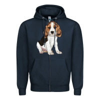 Navy beagle puppy Zipper Hoodie - LillyAllenDesigns